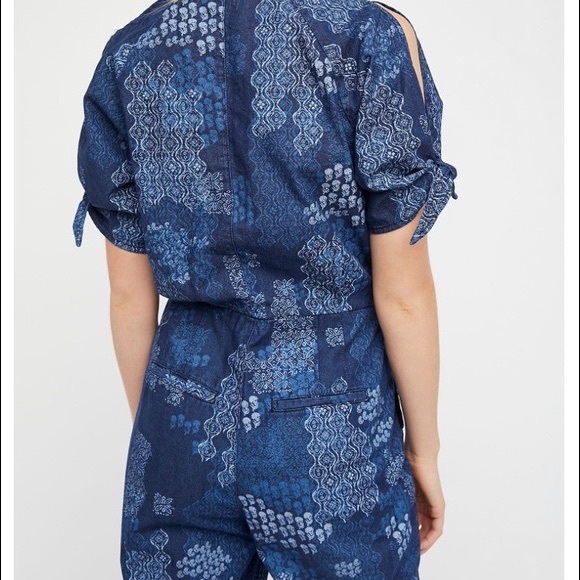 NWOT - Free People “Indigo Daze” blue jumpsuit * - Picture 3 of 7